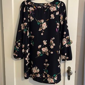Lulu’s Navy Floral Long Sleeve Dress